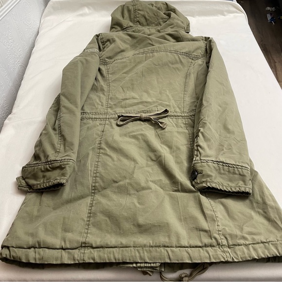 Abercrombie & Fitch Sherpa Lined Utility Jacket Y2K Olive Green Women’s Medium - Picture 10 of 11